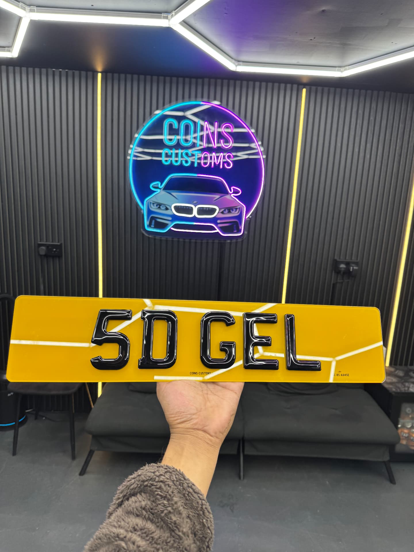 5D Gel custom number plate by Coins Customs